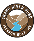 Snake River Fund circular logo with mountains and river, Jackson Hole, WY text
