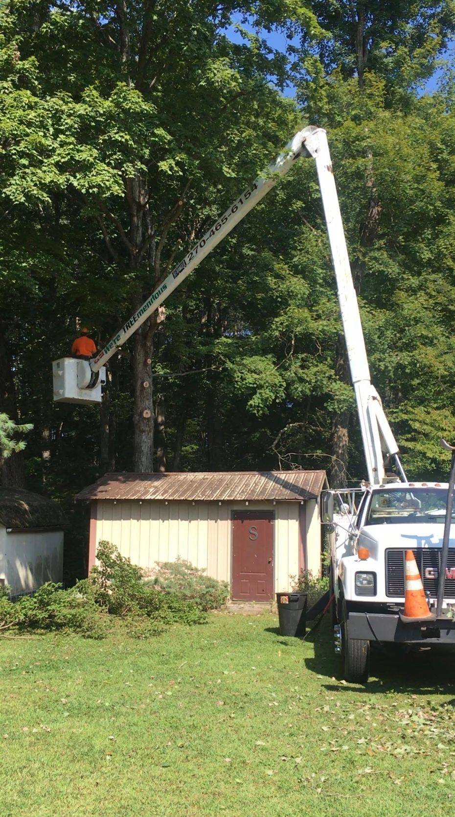 Man On The Broom Truck — Campbellsville, KY — Ray's Tree Service LLC