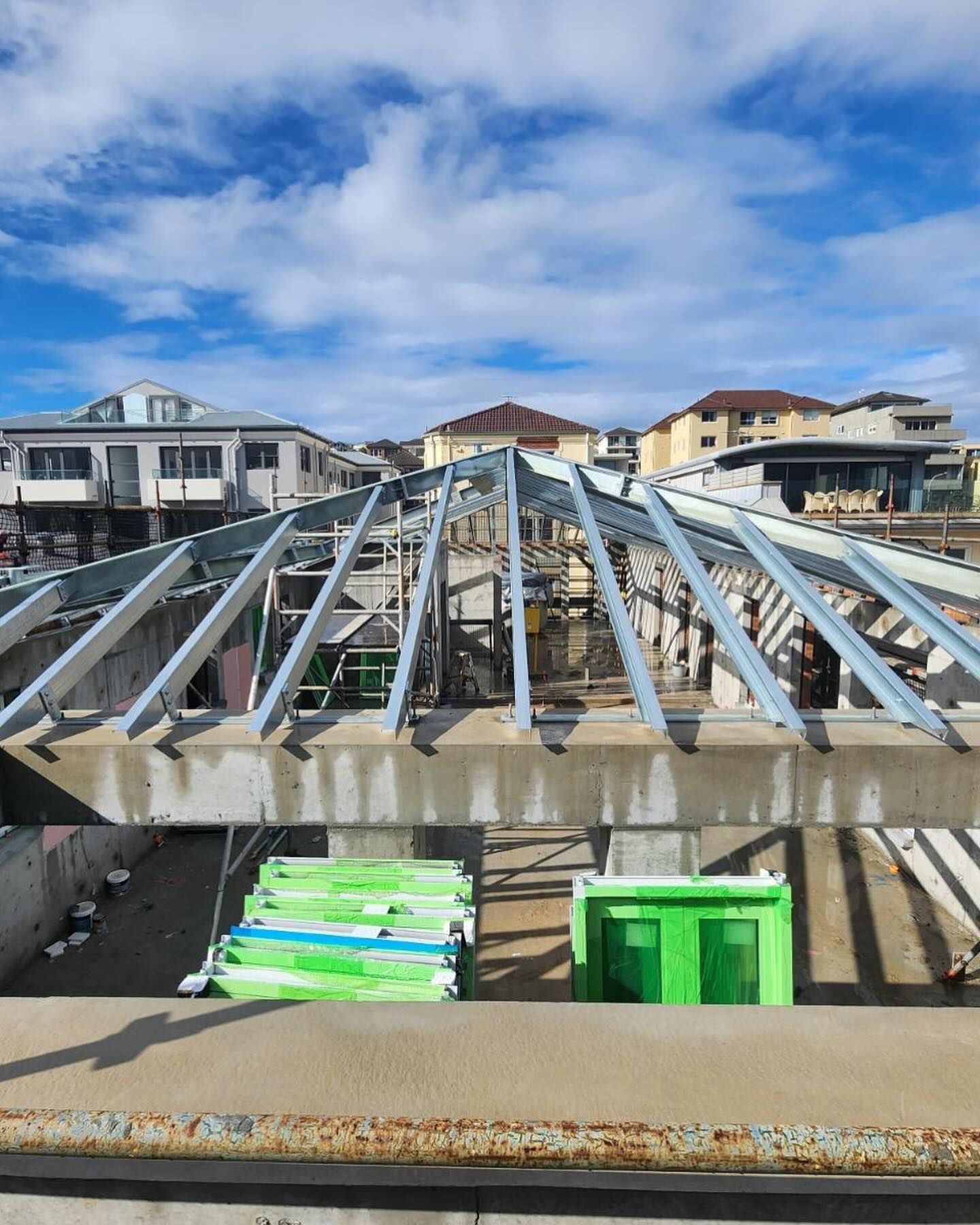 A View of a Building Under Construction From the Top of a Building — Proweld Steel Fabrication In Unanderra, NSW