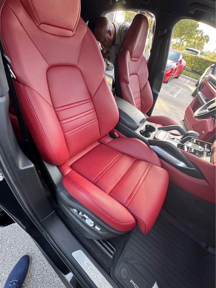 2020 Porsche Cayenne Coupe Turbo Red Front Seat Interior View | Eurotech Knoxville