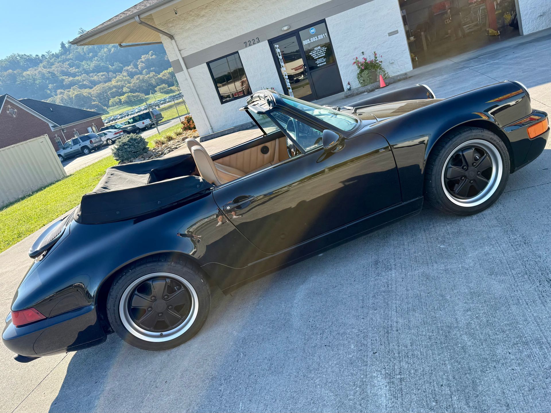 1991 Porsche 911 Carrera 2 Black Convertible Side Exterior View | Eurotech Knoxville