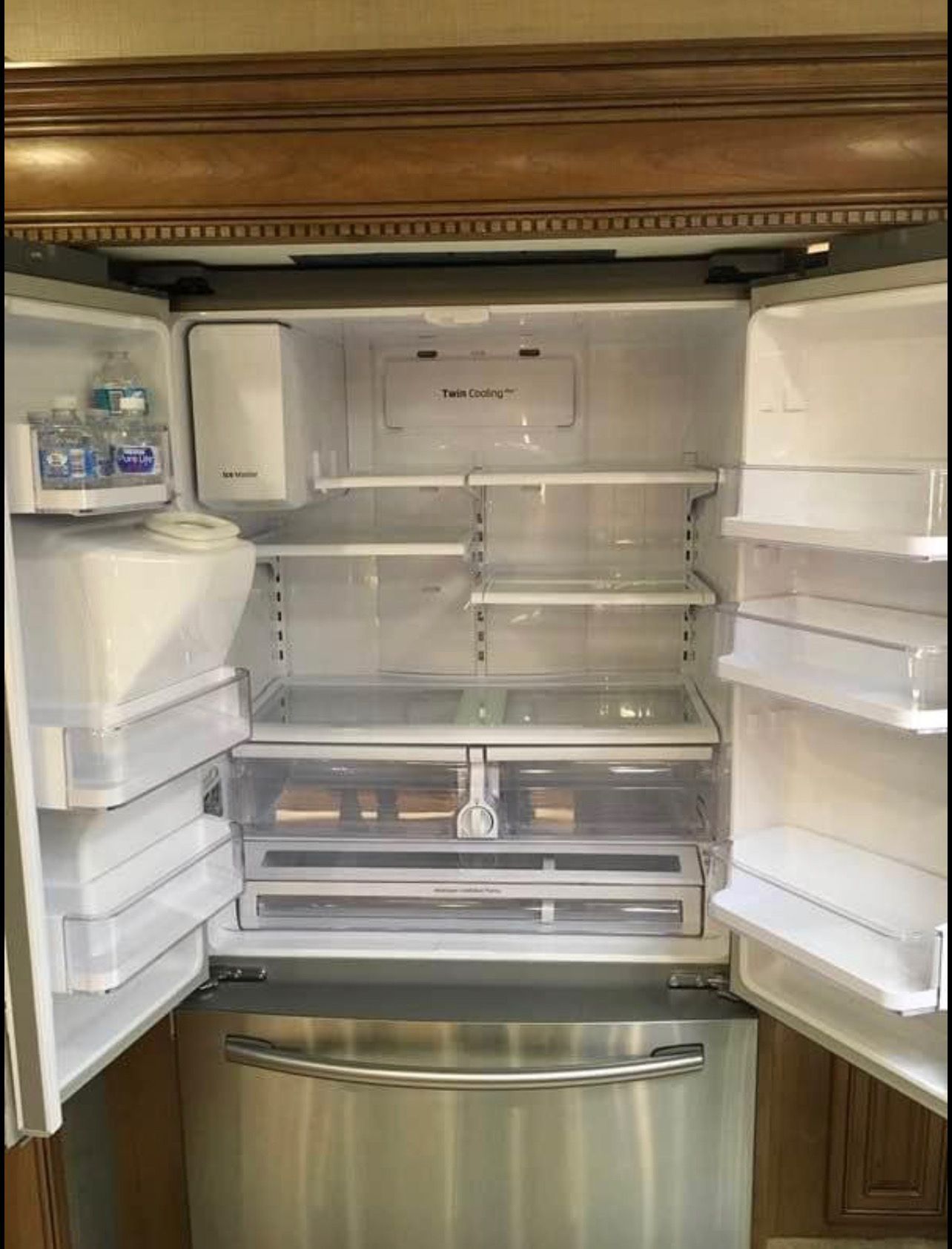 2017 Entegra Anthem 44B Open Refrigerator Interior View | Eurotech Knoxville