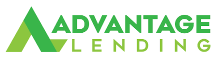 The logo for advantage lending is green and white