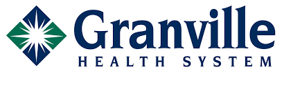 The granville health system logo is blue and green