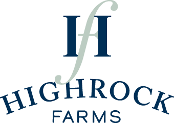 A logo for highrock farms is shown on a white background