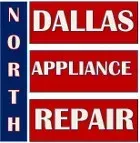 North Dallas Appliance Repair logo with red and blue boxes. "DALLAS APPLIANCE REPAIR" over "NORTH".