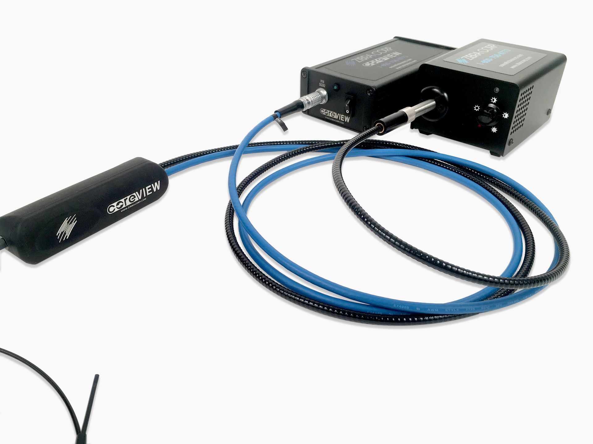 A device with a blue cord and a black box that says ' kingston ' on it