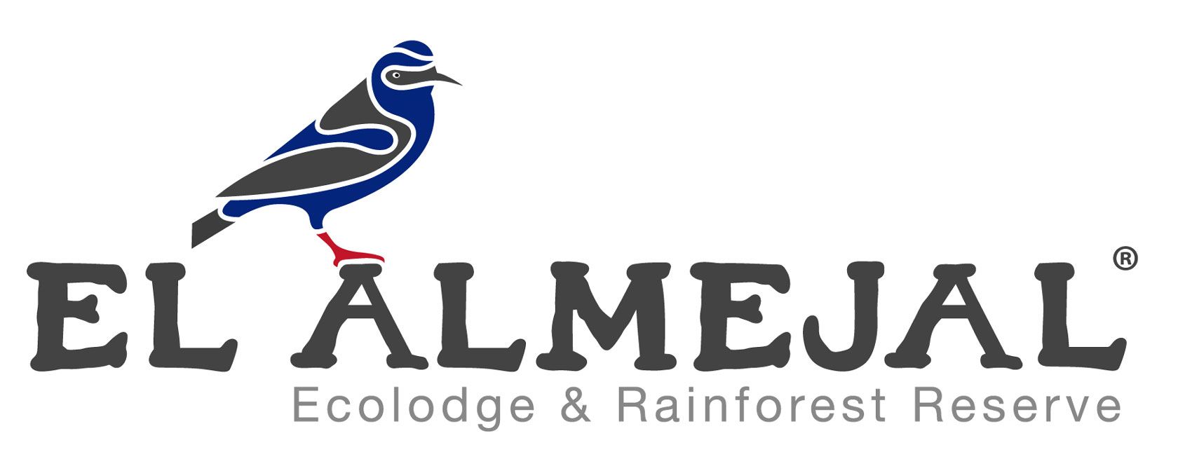Logo of El Almejal Ecolodge & Rainforest Reserve featuring a bird and text.