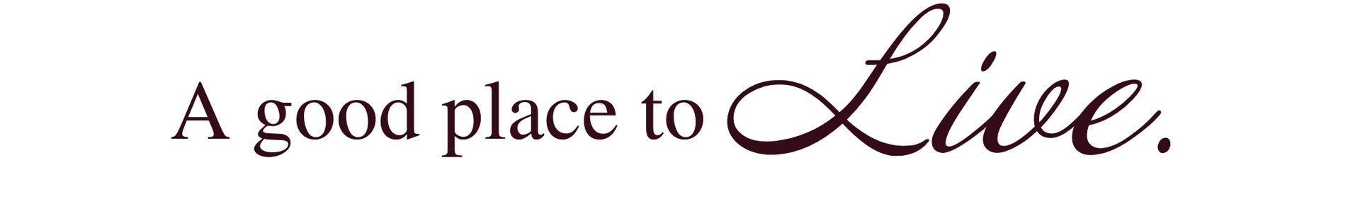 Text logo reading “A good place to Live.” with “Live” in purple script.