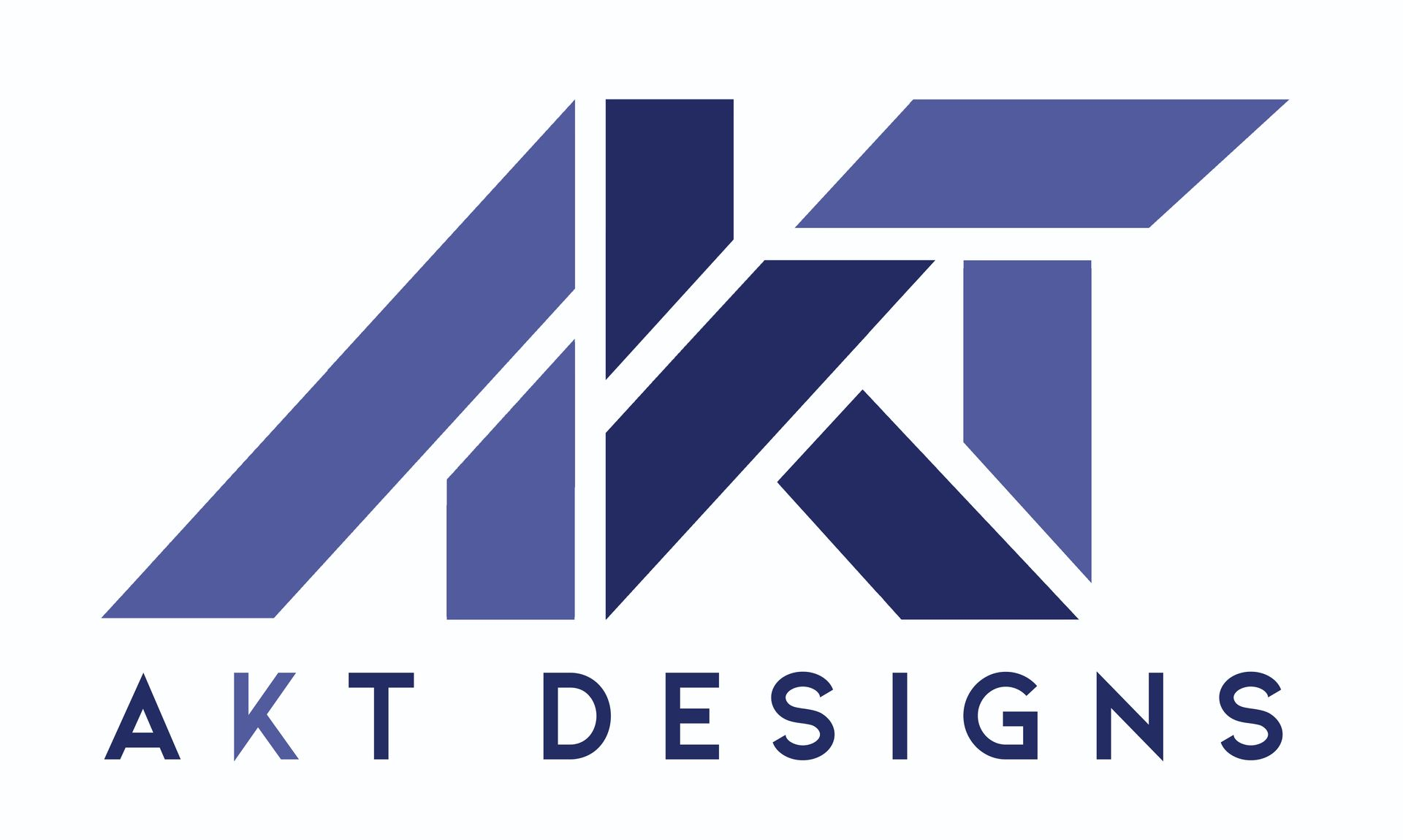 Logo: Blue and navy geometric 