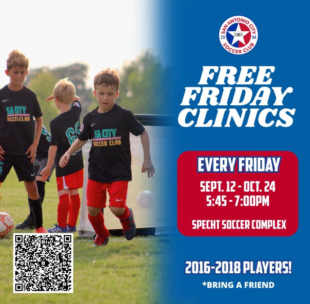 Poster for San Antonio City Soccer Club Summer Performance Program