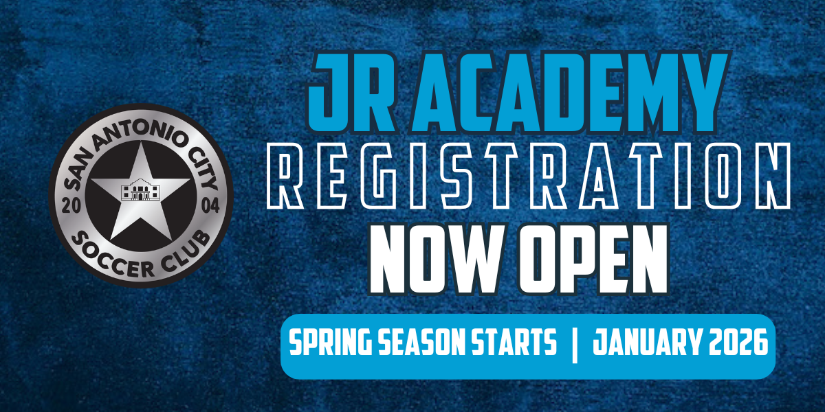 Poster for San Antonio City Soccer Club Jr. Academy registration