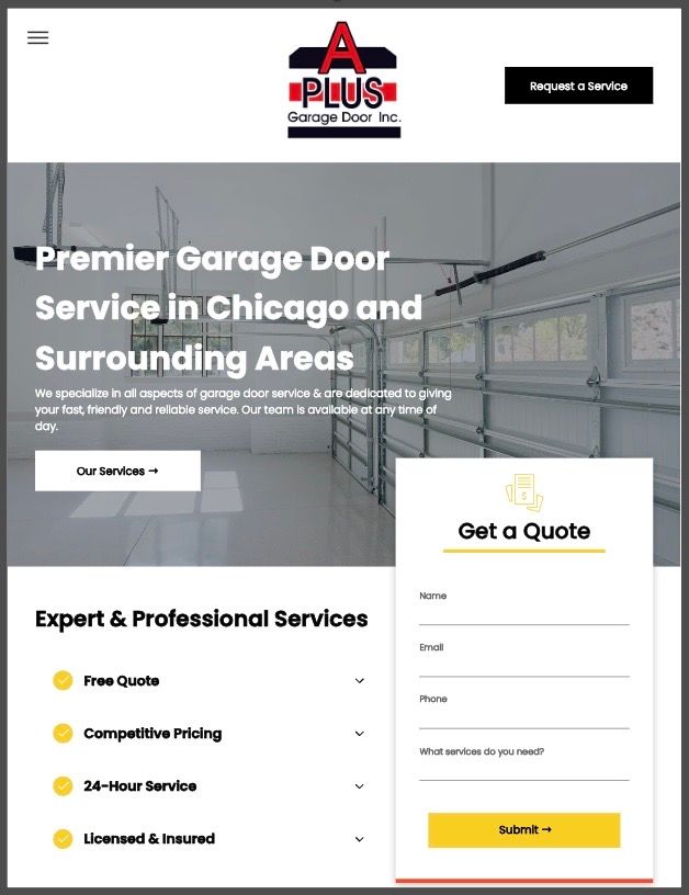 A business landing page