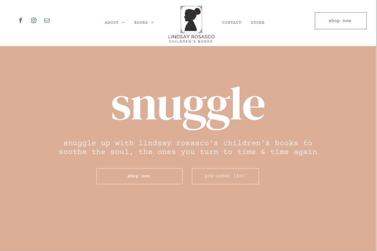 A website with the word snuggle on it