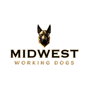 A logo for midwest working dogs real dogs for real life