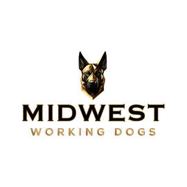 A logo for midwest working dogs real dogs for real life