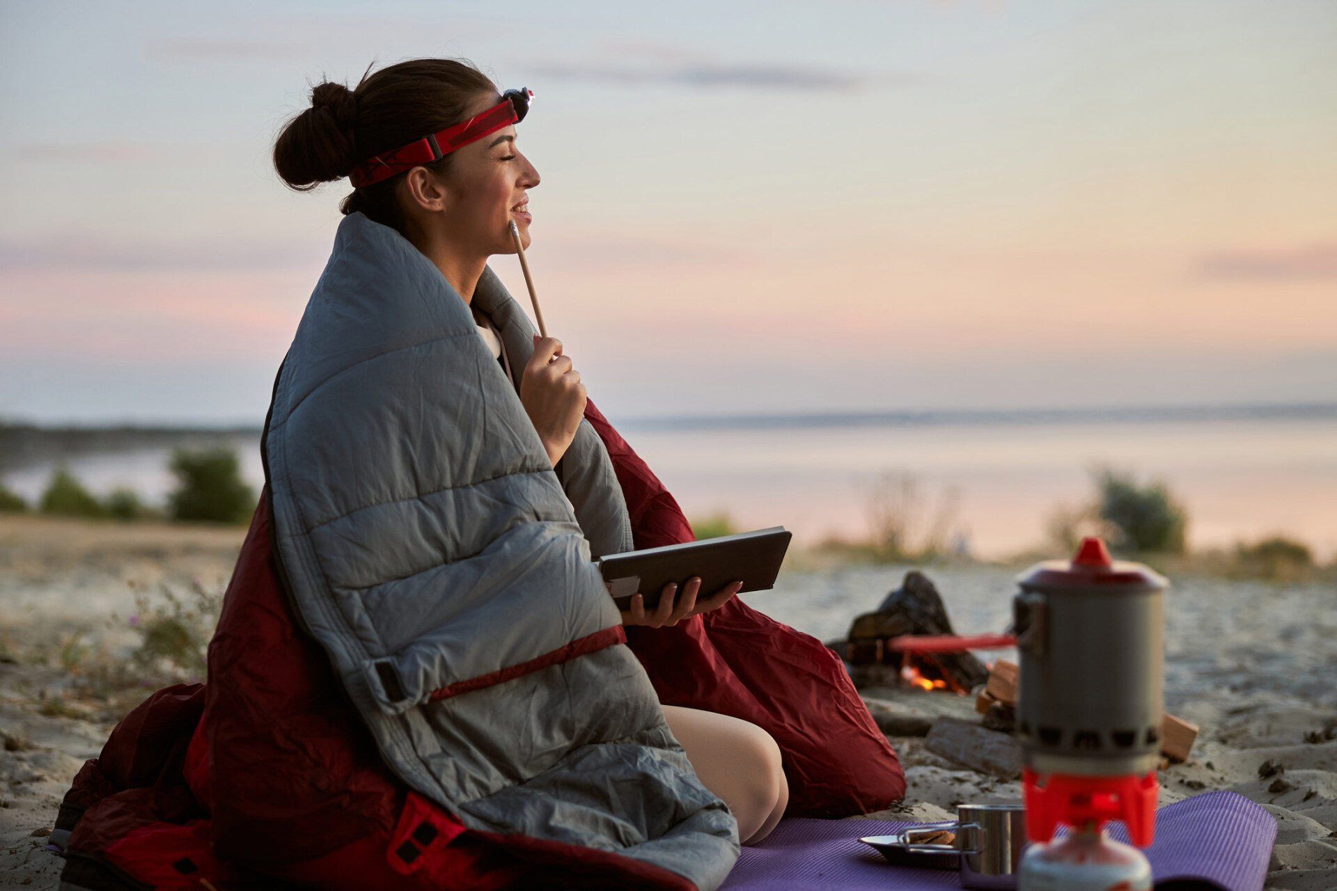 Woman with Blanket — Calera, AL — Camp Planet