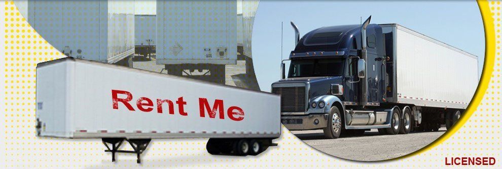Semi-truck with a trailer, text