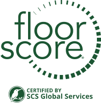 The floor score logo is certified by scs global services.