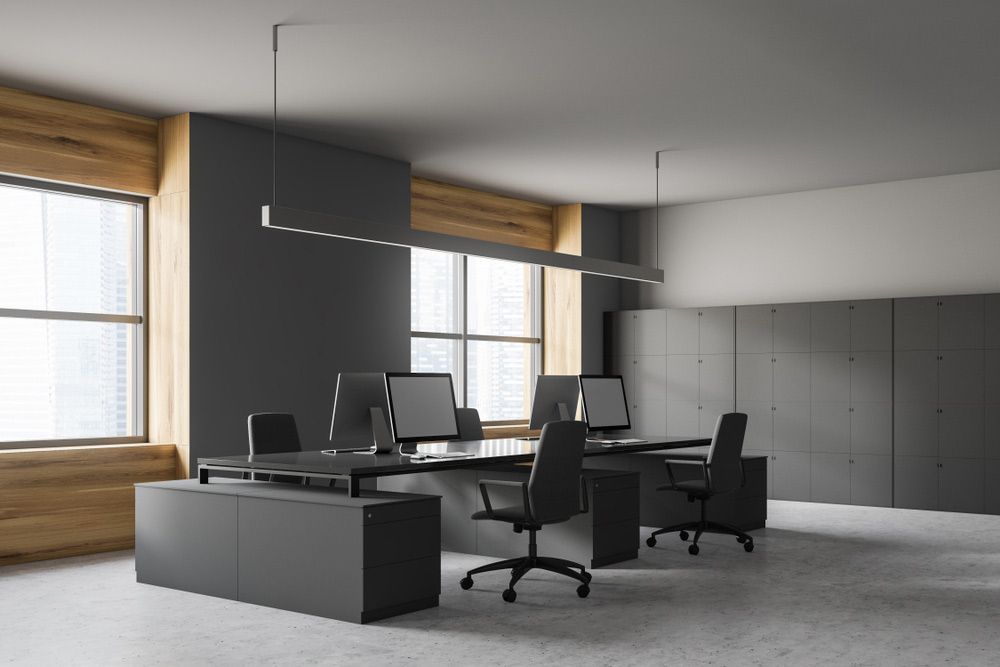 A Modern Office With A Lot Of Desks And Chairs — North Coast Cabinetmaking Pty Ltd In Cannonvale, QLD