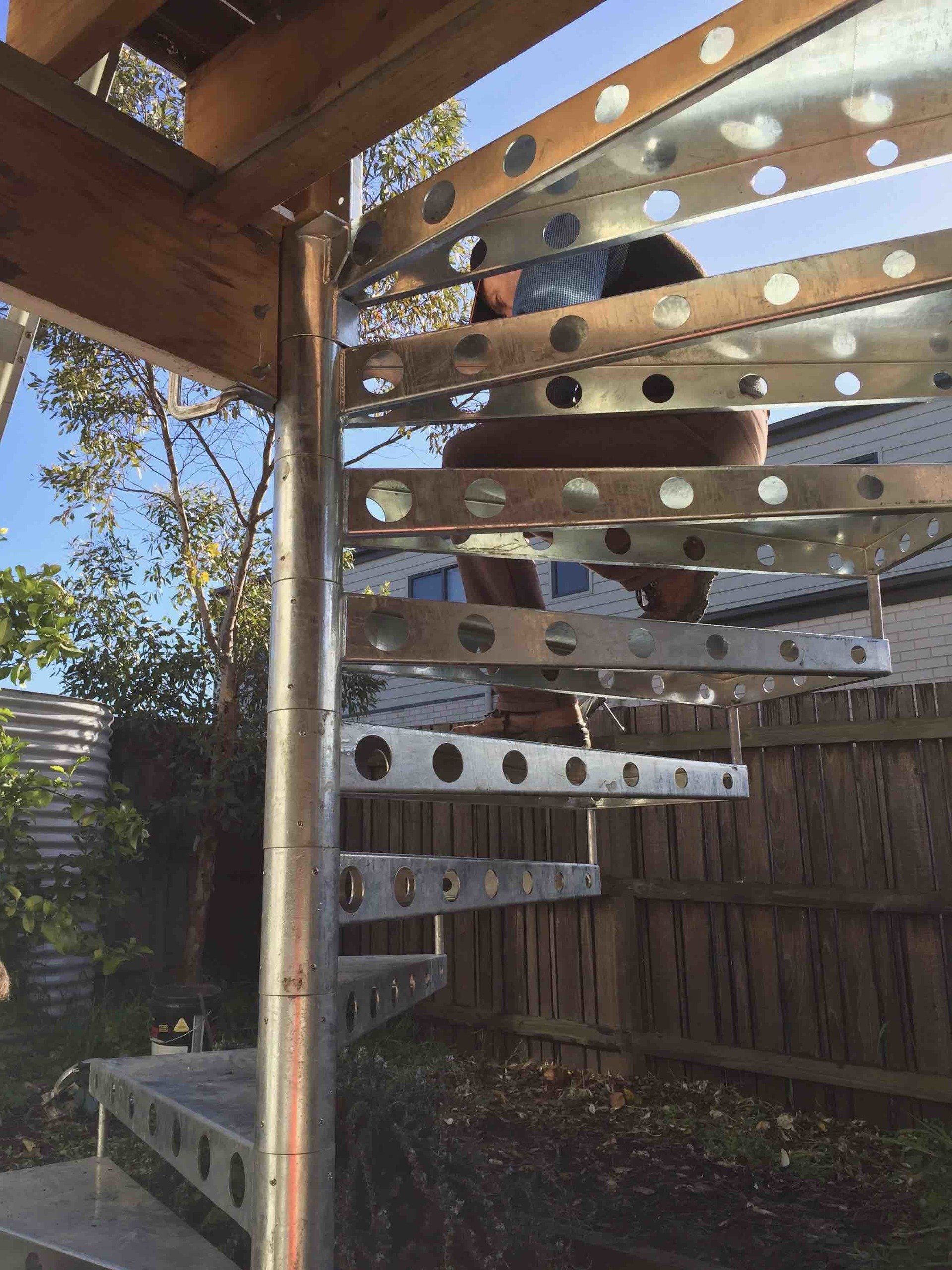 metal spiral staircase