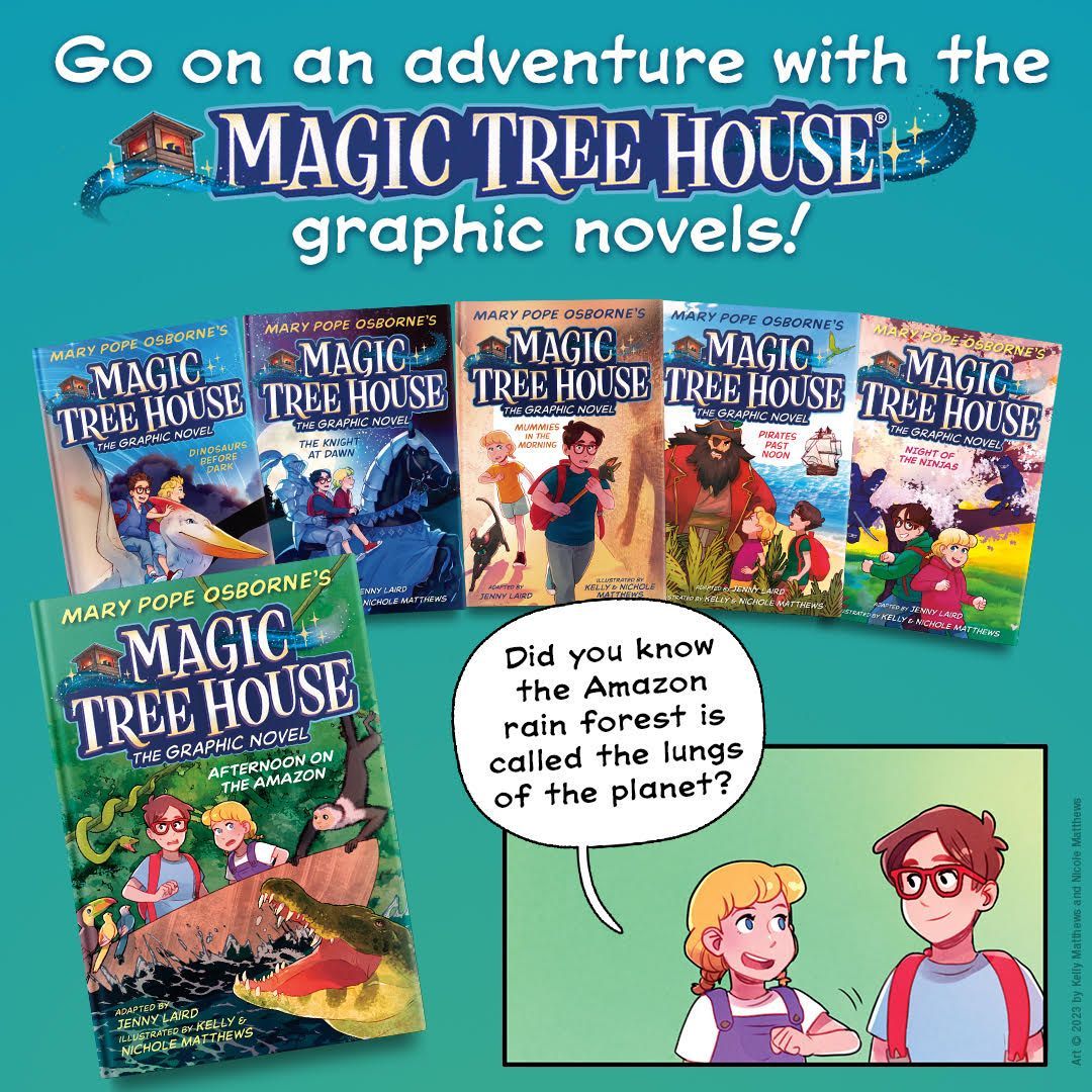 A poster for magic tree house graphic novels