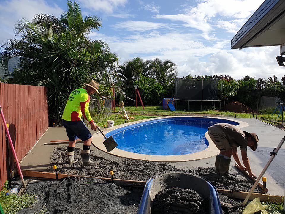 Workers Laying Concrete Around — Value Concreting In Tully, QLD