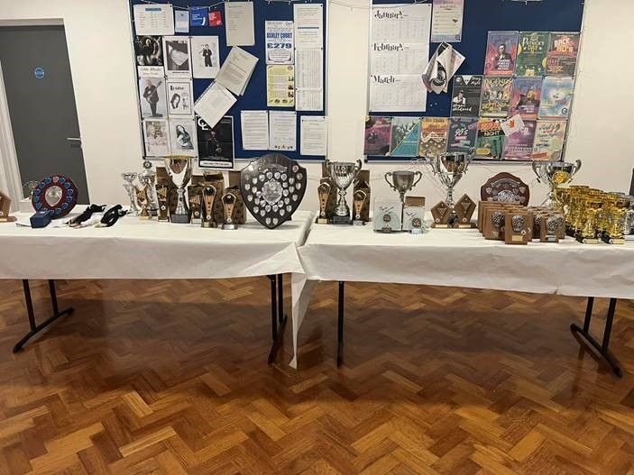 A selection of the trophies presented at this year’s end of season South East London Pool League celebration. Our thanks to our hosts, Streatham Vale Sports and Social Club (https://www.facebook.com/streathamvale.club/) – as you can see on their noticeboard, there’s a lot going on at the club!