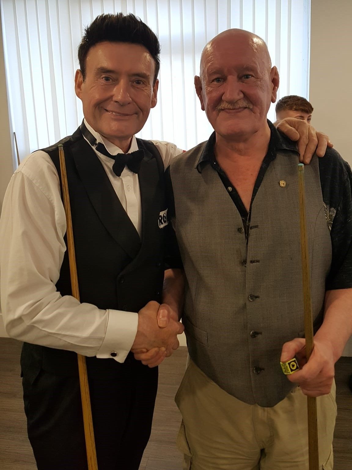 Dan Bourke (right), pictured at Streatham Vale Sports and Social Club with Jimmy White on Tuesday 13th June 2023