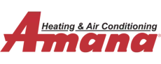 The logo for a company called amana heating and air conditioning