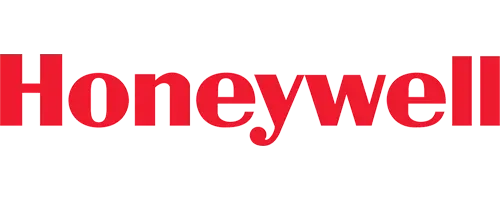 The honeywell logo is red and white on a white background.