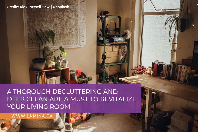 A thorough decluttering and deep clean are a must to revitalize your living room