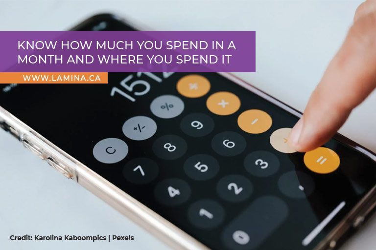 Know how much you spend in a month and where you spend it