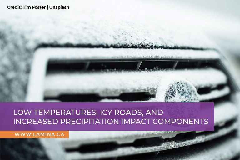 Low temperatures, icy roads, and increased precipitation impact components