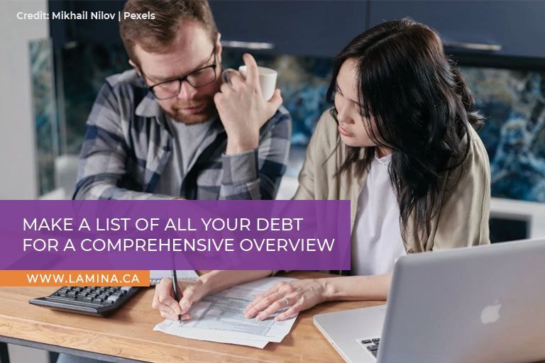 Make a list of all your debt for a comprehensive overview