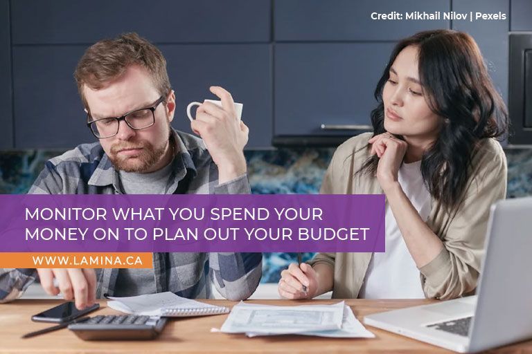 Monitor what you spend your money on to plan out your budget