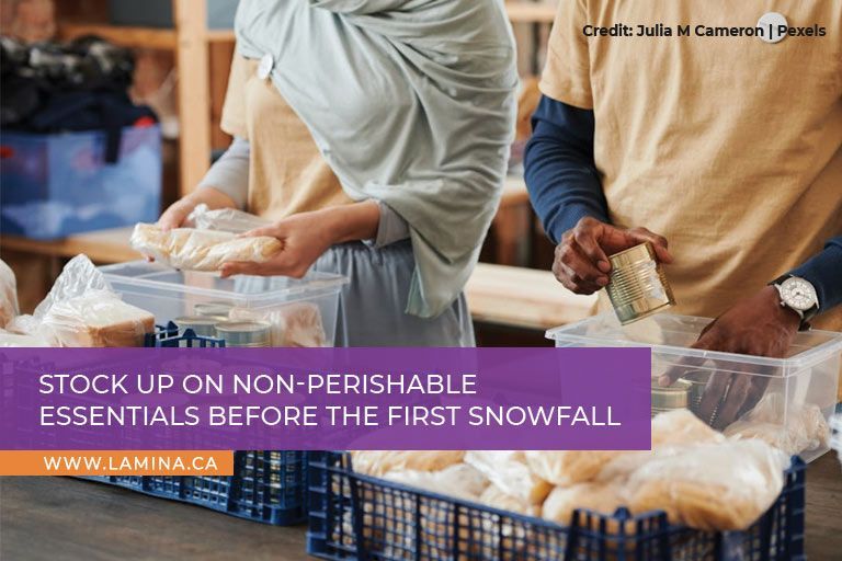  Stock up on non-perishable essentials before the first snowfall