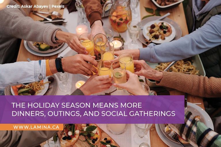 The holiday season means more dinners, outings, and social gatherings