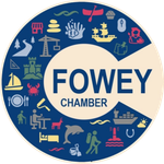 Fowey Chamber logo with colourful icons depicting the Fowey area