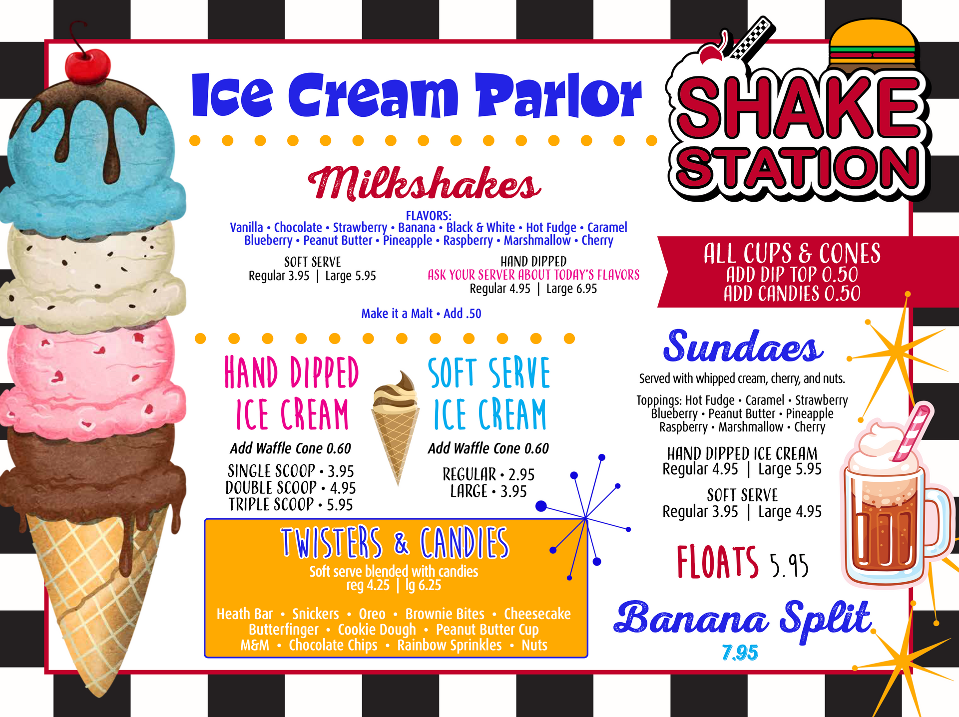 Ice Cream Menu — Ellenton, FL — Shake Station