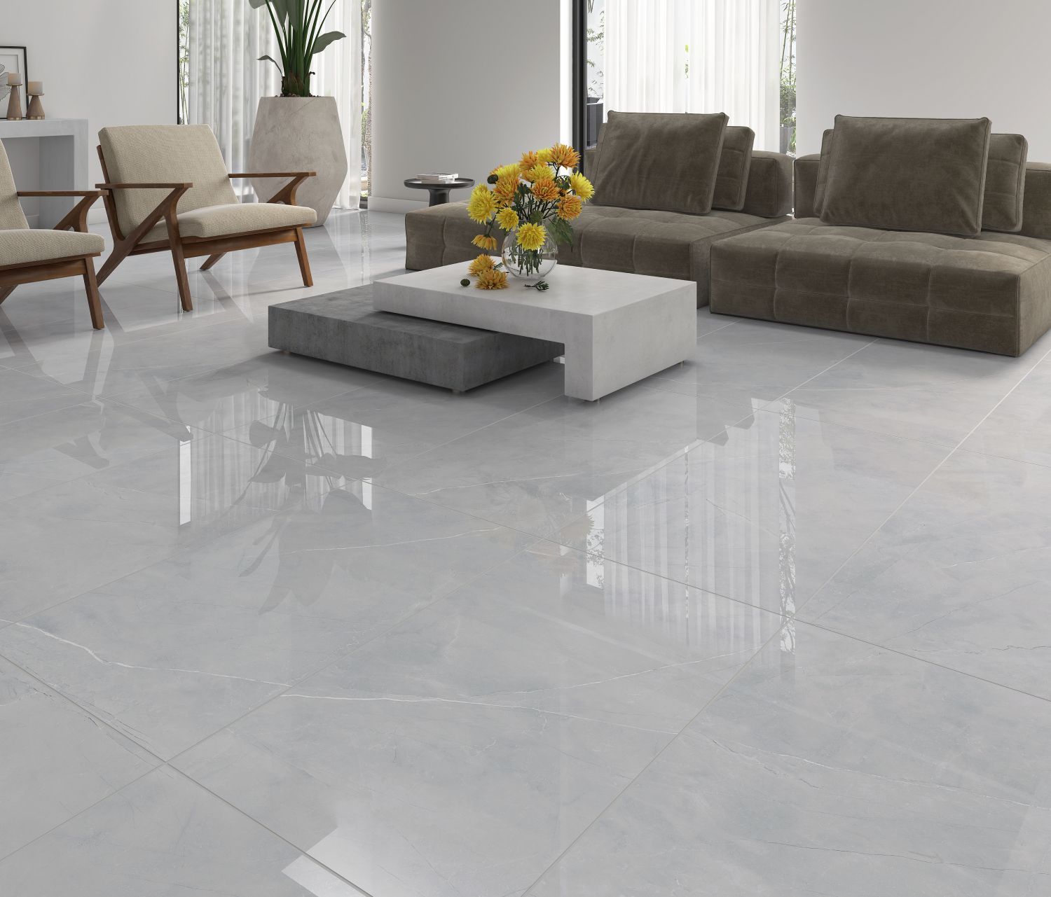 Superficie jaspeada de color gris con vetas y variaciones sutiles.