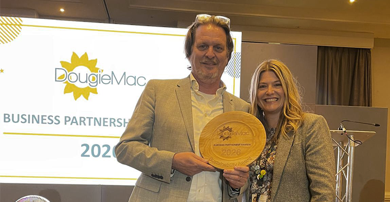 CTR Group CEO Mark FitzGerald holding his award