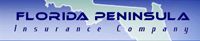 Logo for Florida Peninsula Insurance Company, with text "FLORIDA PENINSULA Insurance Company" over a map of Florida.
