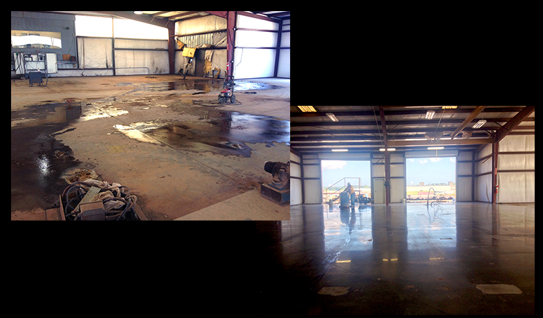 A before and after photo of an empty building