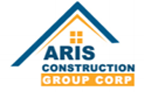 ARIS Construction Group Corp logo with blue and orange roof design
