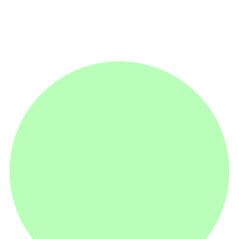 A light green circle on a white background.