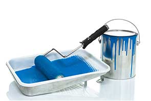 Paint Supplies — Paint Roller with Blue Paint in Houston, TX