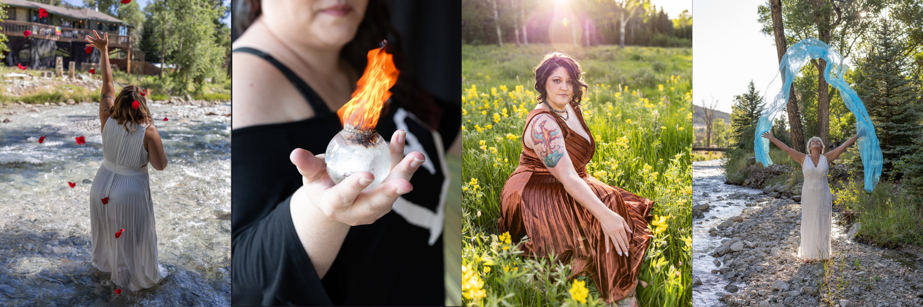 portraits of women outside.