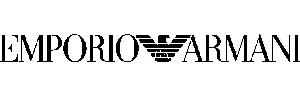 The Emporio Armani logo in black on a white background, featuring the brand name with a stylized eagle icon in the center.
