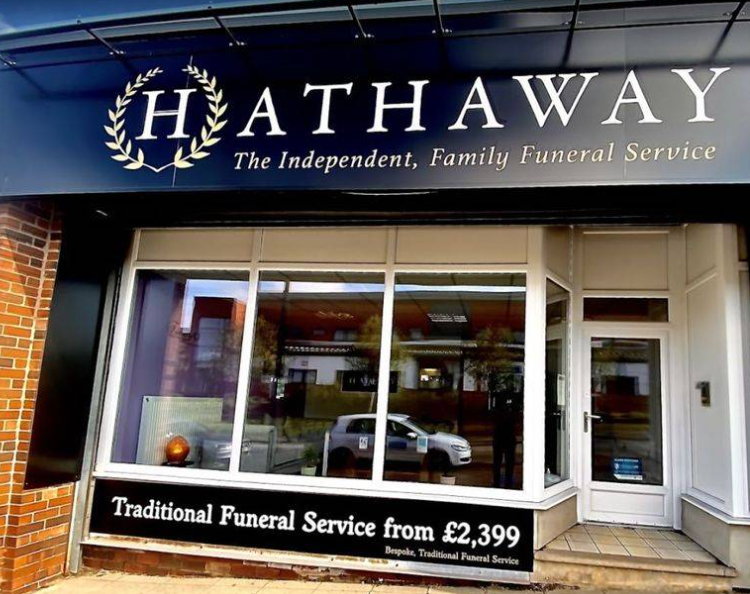 The front of Hathaway funeral service